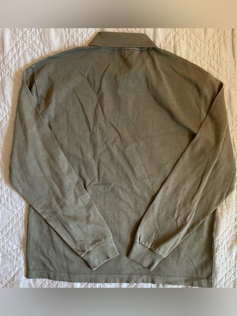 Madewell Long Sleeve Compact-Knit Polo in Olive Slate Size M $88 NZ247 - Picture 10 of 10